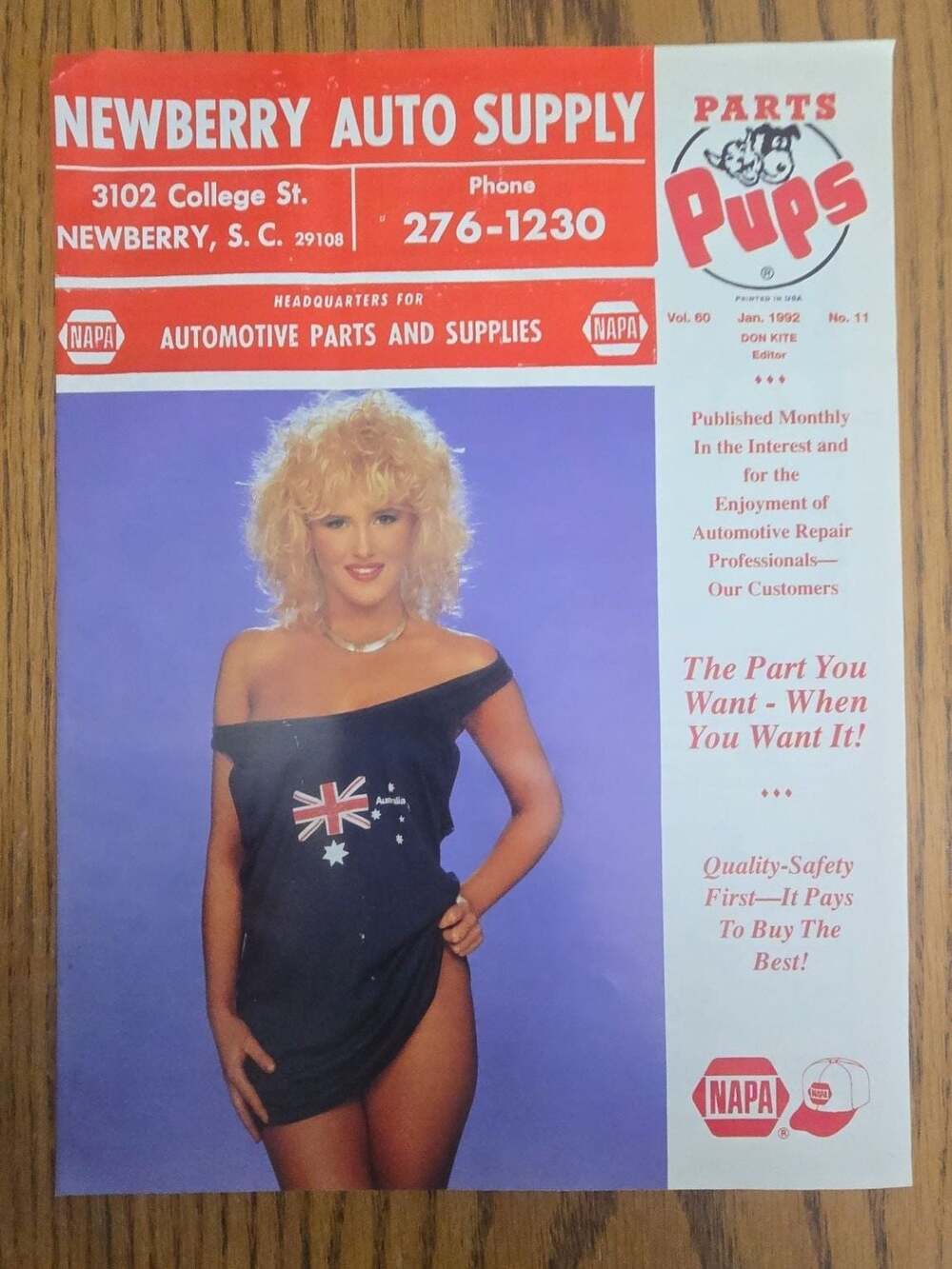 Vintage Parts Pups NAPA Auto Newsletter Magazine - January 1992